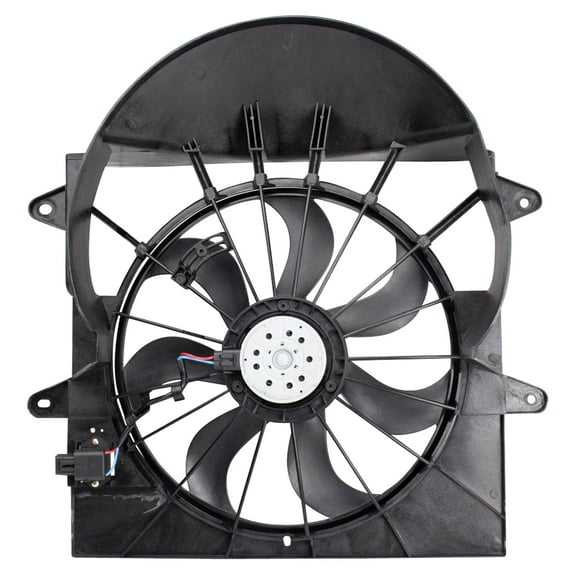 TRQ Radiator Cooling Fan Assembly Fits 08-10 Jeep Commander 09-10 Grand Cherokee RFA80430