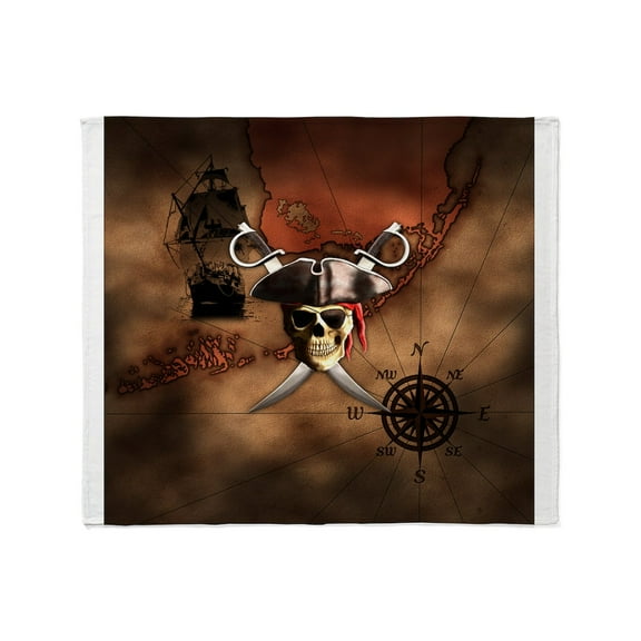 CafePress - Pirate Map Throw Blanket - Soft Fleece Throw Blanket, 50"x60" for All Ages