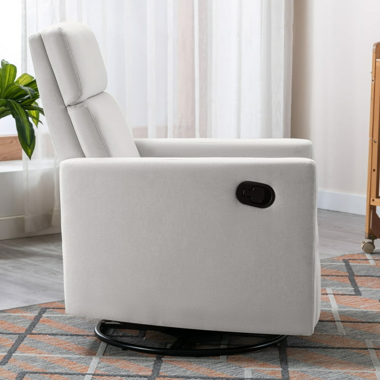 Modern Upholstered Rocker Nursery Chair Plush Seating Glider