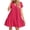 Bright pink, variant on Summer Women V Neck Flowy Babydoll Dresses Short Sleeve Swing Shift Loose Casual Mini Dress