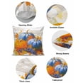 thumbnail image 5 of Fall Throw Pillow Covers&nbsp;18x18 Inch Set of 2 Blue Orange Pumpkin Decorative Pillow Covers Maple Leaves Grape Oil Painting Cushion Cover Pillowcase for Sofa Couch Bed Home Decor, 5 of 9