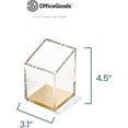 thumbnail image 2 of OfficeGoods Acrylic Pen and Pencil Holder for Home Office Trapezoid Design Desk Accessories Gold, 2 of 8