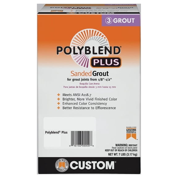 Custom Building Products Polyblend Plus Indoor and Outdoor Platinum Sanded Grout 7 lb