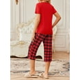 thumbnail image 3 of Avidlove Womens Pajamas Set Short Sleeve Tops and Capri Sets Sleepwear Soft Matching Pjs Loungwear S-2XL, 3 of 5