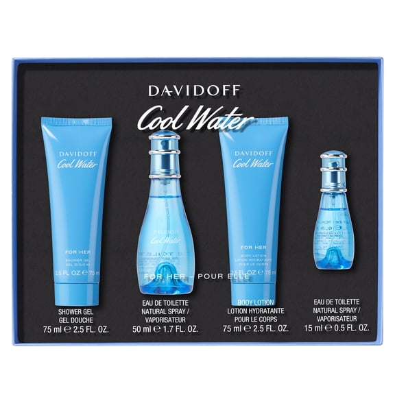 Coolwater Women's Four Piece Giftset: 1.7oz EDT Spray, 2.5oz Shower Gel, Body Lotion, 0.5oz EDT Spray