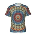 thumbnail image 4 of Vsdgher Round Mandala Print Men's Dry Fit Mesh Athletic Shirts Moisture Wicking Tennis T-Shirt Tops, 4 of 9