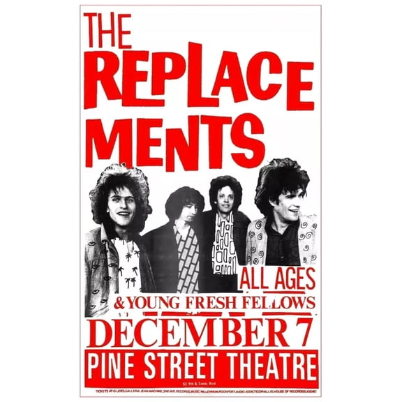 1987 THE REPLACEMENTS CONCERT POSTER WALL ART PRINT 11 x 17 Inch Poster