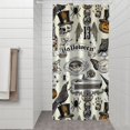 thumbnail image 2 of Beige Halloween Skull Pumpkin Pattern Shower Curtain 36"x72" ,Bathroom Decorative Shower Curtains Set with 12 Hooks,Modern Waterproof Washable Shower Curtain, 2 of 6