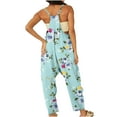 thumbnail image 3 of Dyegold Jumpsuits for Women Casual, Jumpsuits for Women Casual Pocket Summer Fashion Trousers Floral Print One Piece V-Neck Sleeveless Rompers Trousers, 3 of 5