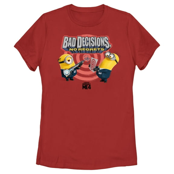 Women's Despicable Me 4 Bad Decisions No Regrets  Graphic T-Shirt