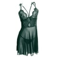 thumbnail image 4 of MEICHEN Night Gowns for Women Women Lingerie Open Front Dress Lace Chemise Sleepwear Mesh Nightgown with Thong Women's Sleep Dress, 4 of 4