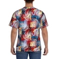 thumbnail image 3 of Bixox Men's Hawaiian Style Printed Short Sleeve Skinny Athletic T-Shirt, 3 of 6