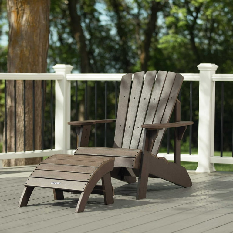 Lifetime Rustic Brown Adirondack Chair and Table Combo
