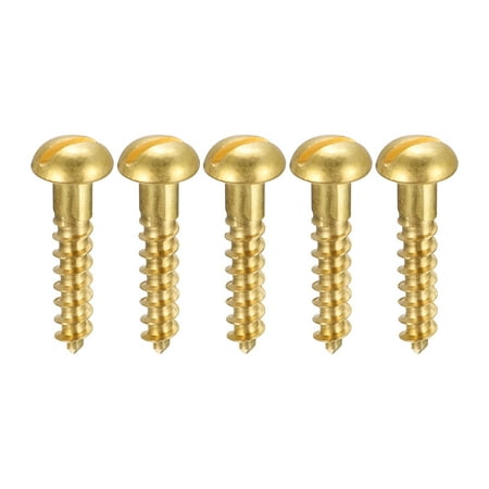 

Uxcell M6 x 30mm Wood Screws Slotted Round Head Brass Self-Tapping Screw 50 Pack