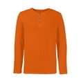 thumbnail image 6 of GrmtClth Men's Henley Shirt Cotton Blend Long Sleeve T-Shirt Lightweight Loose Fit Fashion Button Basic Top Shirts 2025 Fall Saffron XL, 6 of 9