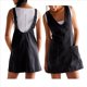 thumbnail image 3 of Minivestido Vaquero para Mujer, con Tirantes Ajustables, Falda Alta, Informal, Tipo Enterito Vaquero. Negro M, 3 of 7