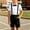 Black#2, variant on Big Boys 2-15 Years Old Outfit Set,Summer Academy Style 4-Piece Suit,Short Sleeve Collared Shirt with Suspenders Tie,Pocketed Shorts Formal Gentleman Kids Clothing