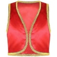 thumbnail image 2 of Aiihoo Kids Boys Open Front Golden Waistcoat Trimmings Vest Fairytale Arabian Vest Red 10, 2 of 6