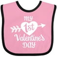 thumbnail image 3 of Inktastic My First Valentine's Day with White Heart and Arrow Boys or Girls Baby Bib, 3 of 4