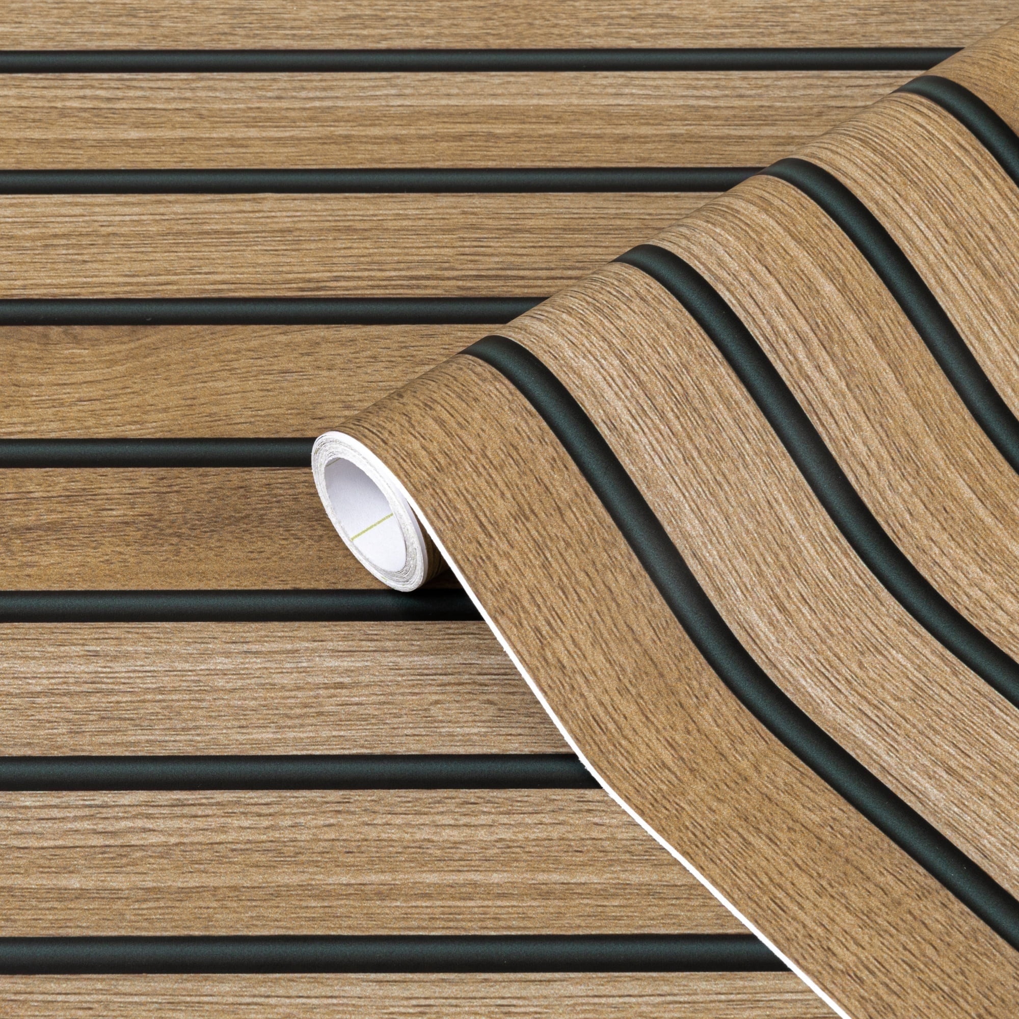 (4 pack) Abyssaly Wood Wallpaper Peel and Stick Wallpaper 17.7" x 118" Wood Stripe Self-adhesive Removable Contact Paper for Kitchen Bedroom Home Decor