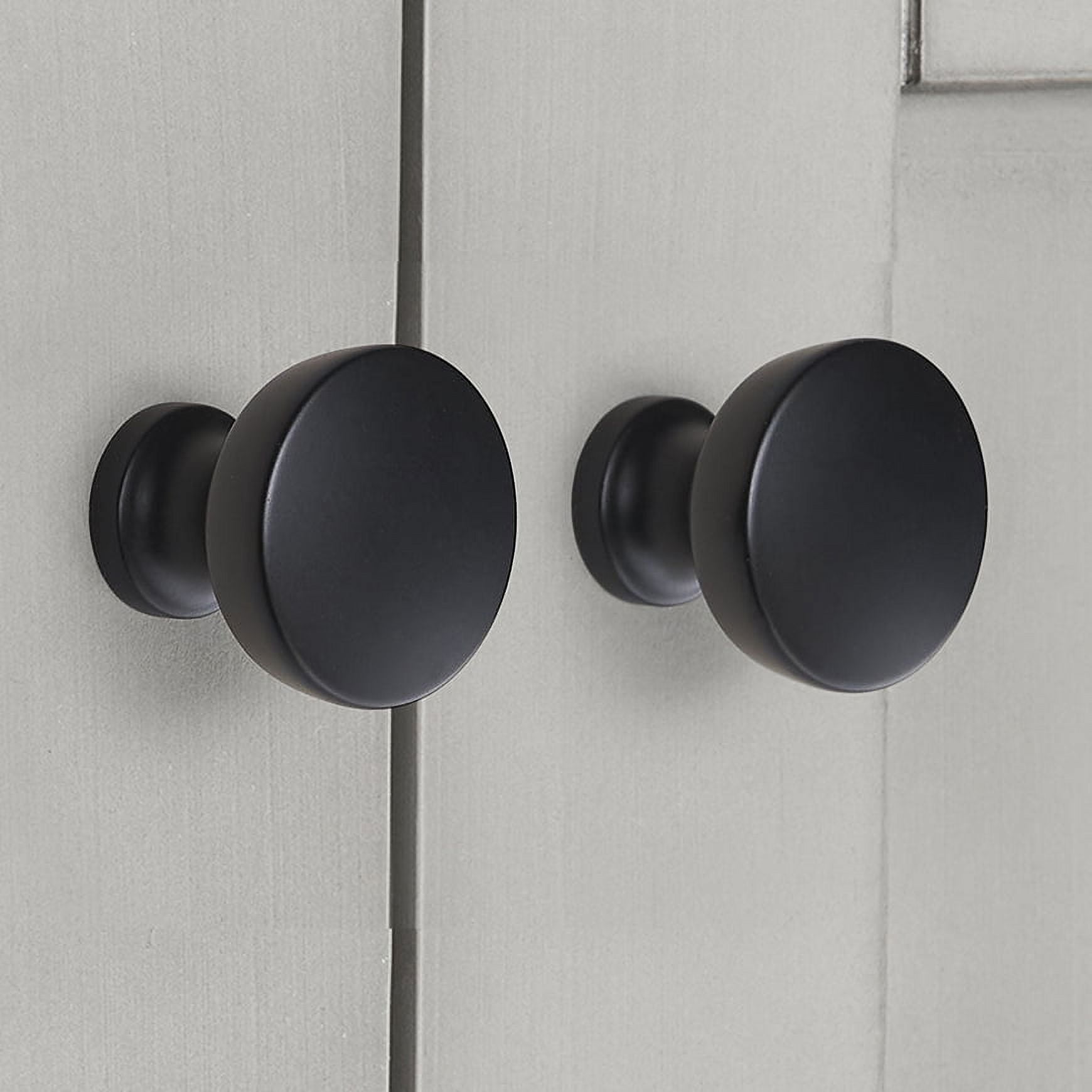 Better Homes & Gardens 1-1/4" (32 mm) Modern Knob, Matte Black, 20 Pack