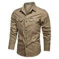 thumbnail image 2 of Men Shirts Outdoor Washed Long Sleeve Men's Shirts for Everyday Comfort and Performance on All Adventures on Platform end start# s# Men Shirts Platform Brown L, 2 of 4
