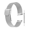 thumbnail image 1 of Correas de reloj de malla para hombres y mujeres, correa de reloj de malla de acero inoxidable con herramientas (16 mm, plateado), 1 of 7