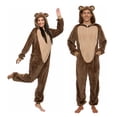thumbnail image 1 of ¡Onesie Funziez! Disfraz de osito de peluche de sherpa ajustado para adultos, 1 of 5