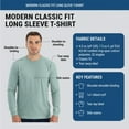 thumbnail image 4 of Next Level Unisex CVC Long Sleeve T-Shirt 60/40 Ring-spun Cotton/Polyester Classic Tee Shirts (Heather Columbia Blue+Dark Heather Grey 2 Pack, XS), 4 of 8