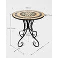 thumbnail image 6 of Indoor/Outdoor Bistro Tables, 24" Round Mosaic Coffee Table for Outside, All Weather Patio Accent Table for Yard Balcony Porch Garden Deck Poolside, Easy Assembly, Vintage, 6 of 11