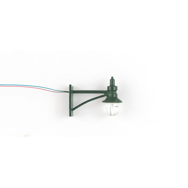 Moyic Lámparas de pared a escala 1:87, fabricación de maquetas de calle, diseño de tren de parque ferroviario, Microlandschaft decorativo con cable, Artesanía Verde/Blanco cálido Moyic HA066502-02