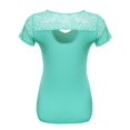 thumbnail image 2 of FashionOutfit Women's Plus Size Back Lace V-Neck Tee Shirt, 2 of 3