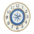 thumbnail image 5 of DecMode 24" Blue Wood Compass Wall Clock with Rope Accents, 5 of 7