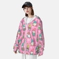 thumbnail image 3 of Balery pink Holiday Joy Men's Women's UPF 50+ Sun Protection Lightweight Hoodie Performance Long Sleeve Shirt for Fishing Running-3X-Large, 3 of 7