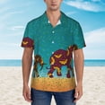 thumbnail image 2 of Fuzoiu Elephants Print Hawaiian Shirt for Men, Summer Beach Casual Short Sleeve Button Down Shirts, Men’s Beach Summer Shirts with Pocket,X-Large, 2 of 7