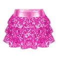 thumbnail image 1 of XUNZOO Jupe-Culotte à Sequins et Volants pour Filles, Mini Rose Vif 4, 1 of 8