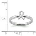 thumbnail image 5 of White Sterling Silver Ring Band Stackable Expressions Awareness Ribbon, 5 of 5