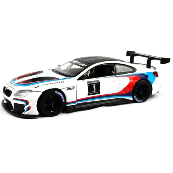 2018 BMW M6 GT3: White With Black Top and Stripes - 1:24 Model Car by Optimum Diecast