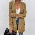thumbnail image 2 of Trendy Cable Knit Long Cardigan for Women Solid Open Front Long Sweater Cardigan with Pockets Fall Outerwear, 2 of 5