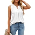 thumbnail image 3 of Lucakuins, camisetas sin mangas sueltas de verano para mujer, ojales de Color sólido ahuecados, chaleco sin mangas con cuello en V, camisola para discoteca Lucakuins  moda, 3 of 7