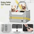 thumbnail image 5 of PETSFIT Dog Booster Car Seat, Waterproof PU Leather Car Seat for Dogs with Patented Safe Buckles, 2 Clip-On Safety Leashes, Grey, 5 of 10