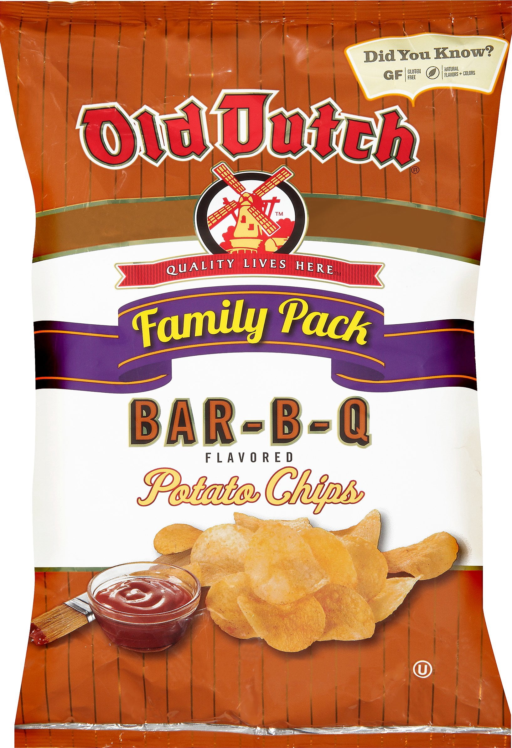 Old Dutch Gluten-Free Bar-B-Q Potato Chips, 9.5 oz Bag