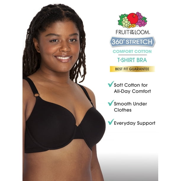 Fruit of The Loom Women s Cotton T Shirt Bra 2 Pack Sizes 34a 42dd Size XXL Purple