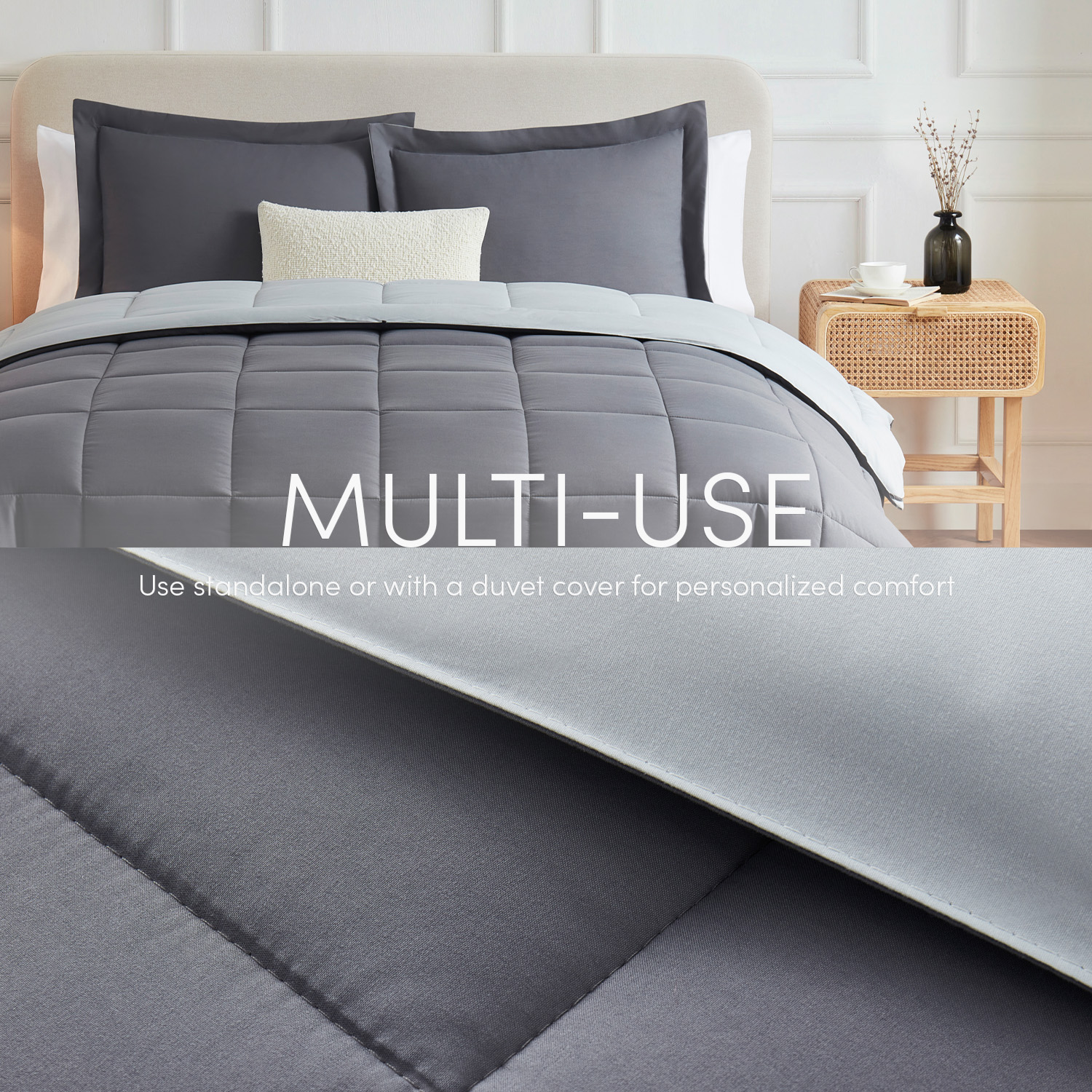 Nestl Twin Comforter Set, 2-Piece, Gray photo 7