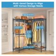 thumbnail image 6 of L6 Heavy Duty Clothes Rack L Shape Clothing Rack 5-Tier Wire Garment Rack Freestanding Closet with 7 Adjustable Shelves & 4 Hanging Rods, 46.5" L x 46.5" W x 76.4" H, Max Load 850LBS, Black, 6 of 7