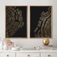 thumbnail image 2 of IDEA4WALL Framed Canvas Print Wall Art Set Gold & Black Dark Wood Rings Landscape Abstract Modern Art Minimalist Chic Relax/Calm for Living Room, Bedroom, Office - Natural 16"x24"x3, 2 of 5