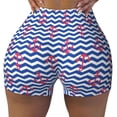 thumbnail image 2 of Balery Nautical Anchors Pantalones cortos de entrenamiento estampados para mujer, sin costuras, ajustados, para gimnasio, yoga, correr, deportes, ejercicio activo, fitness.-Large, 2 of 8