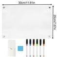 thumbnail image 2 of Acrylic Magnetic Dry Erase Calendar for Fridge Clear Blank Whiteboard Planner Erasable Planning Board 11.81" x 7.87" w/ 6 Dark Color Wet Erase Marker, 2 of 3