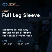 Copper Compression PRO+ Performance Leg Sleeve S-M: Targeted Compression for Pain Relief from Shin Splints and Sore Muscles and Peak Performance for Running, Basketball, Football. Fits men and women.