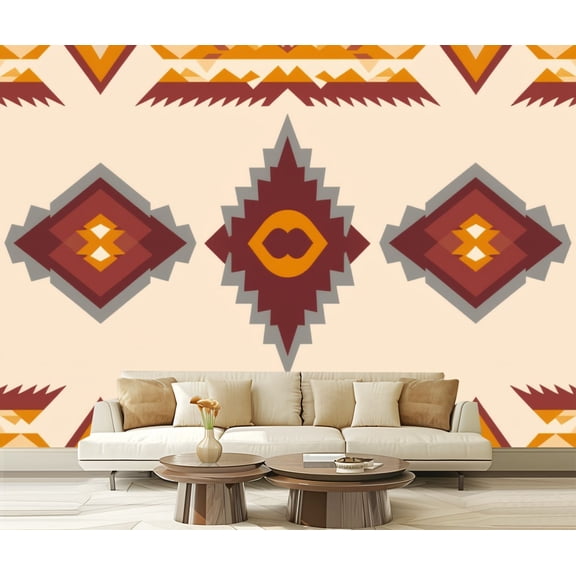 Peel and Stick Wallpaper Tribal southwestern native american Modern Art Wall Mural Decor Self Adhesive and Removable 69in x 98in